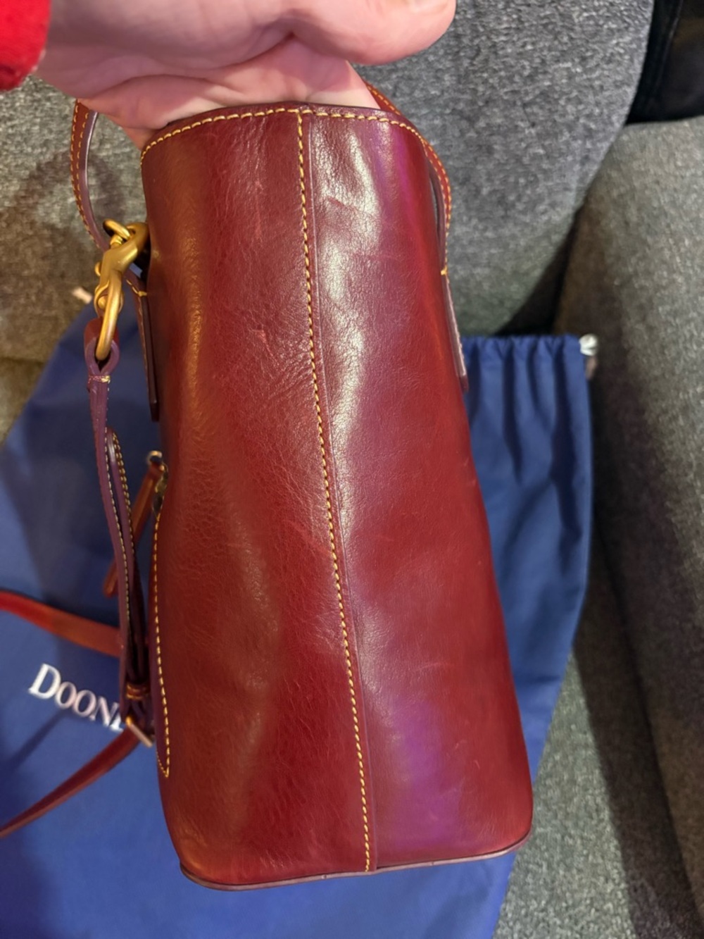 Dooney & Bourke Florentine Brinley Bordeaux Satchel Top Handle Bag - Picture 14 of 14
